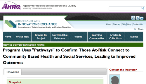 AHRQ Innovation Profile of the National Pathways Model