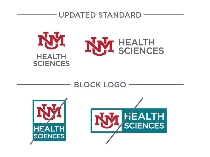 Estándares actualizados del logotipo de UNM Health Sciences