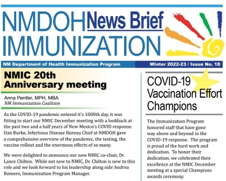 Boletín informativo más reciente sobre inmunizaciones