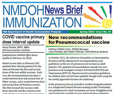 Boletín informativo más reciente sobre inmunizaciones