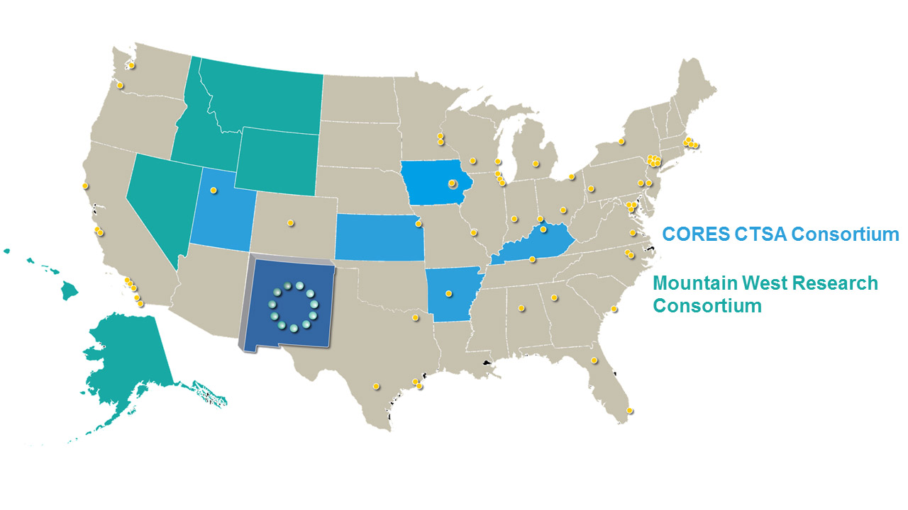 Map of states in the CTSA Consortium