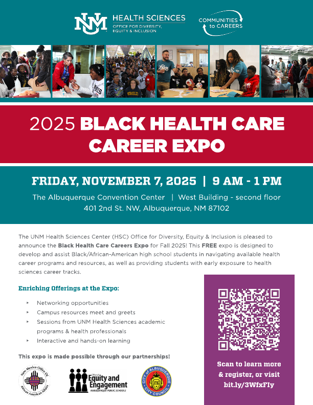 panfleto da feira de carreiras em saúde para negros