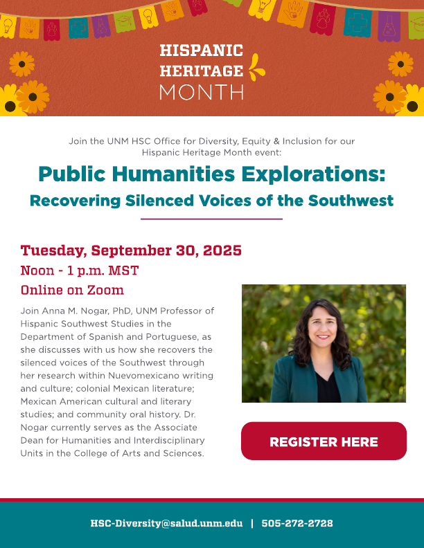 flyer for Hispanic Heritage Month talk on Public Humanities Explorations
