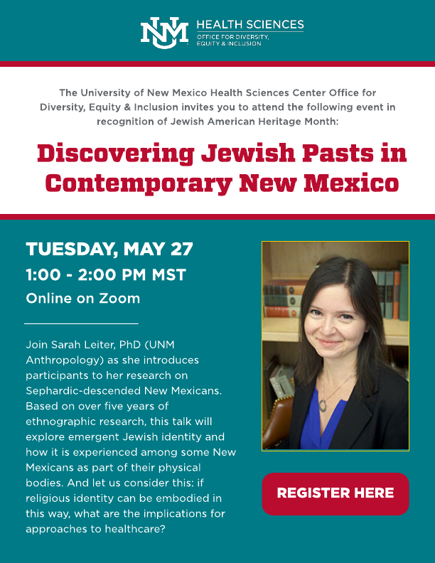 flyer for Jewish American Heritage Month event