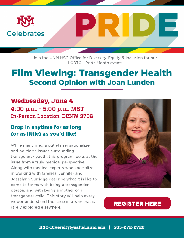 flyer for pride 2025 event - transgender health - second opinion