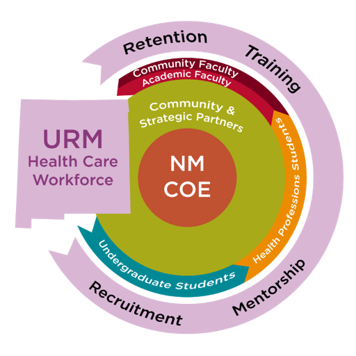 A chart showing the various functions and relationships of URM
