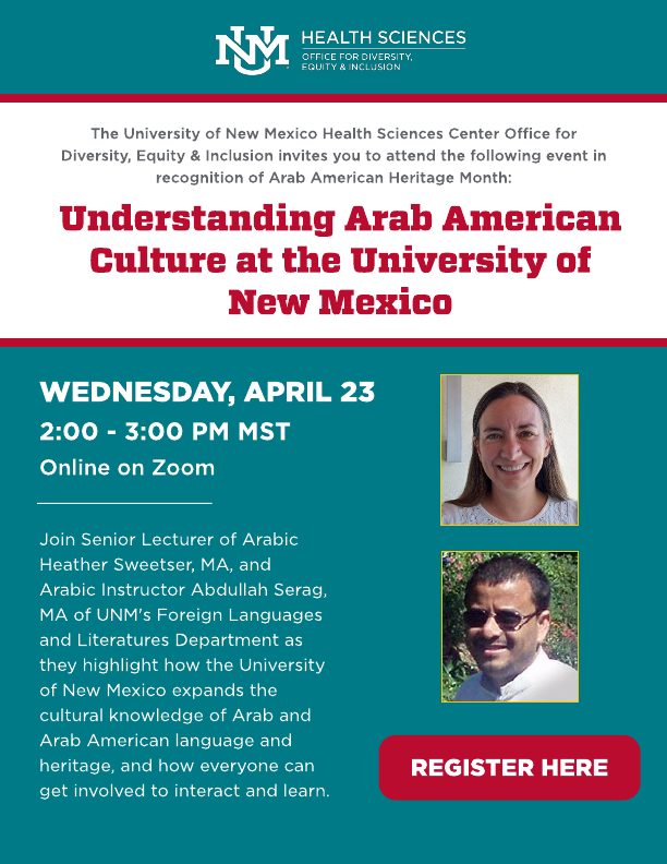 flyer for arab american heritage month ofdei event