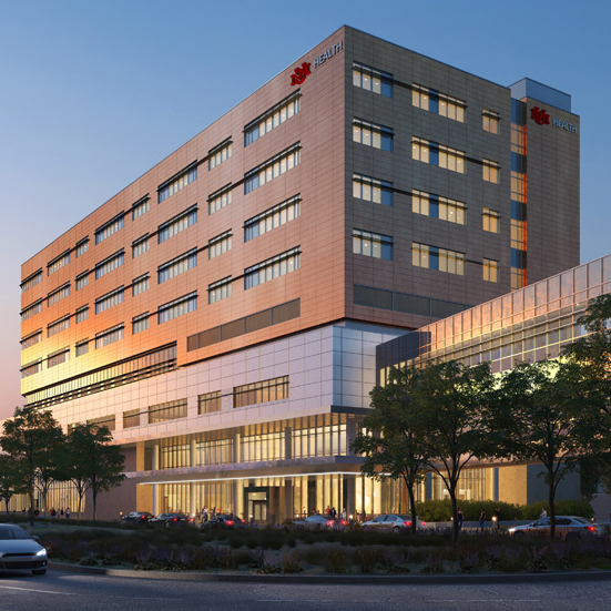 exterior shot of UNM Critical Care Tower