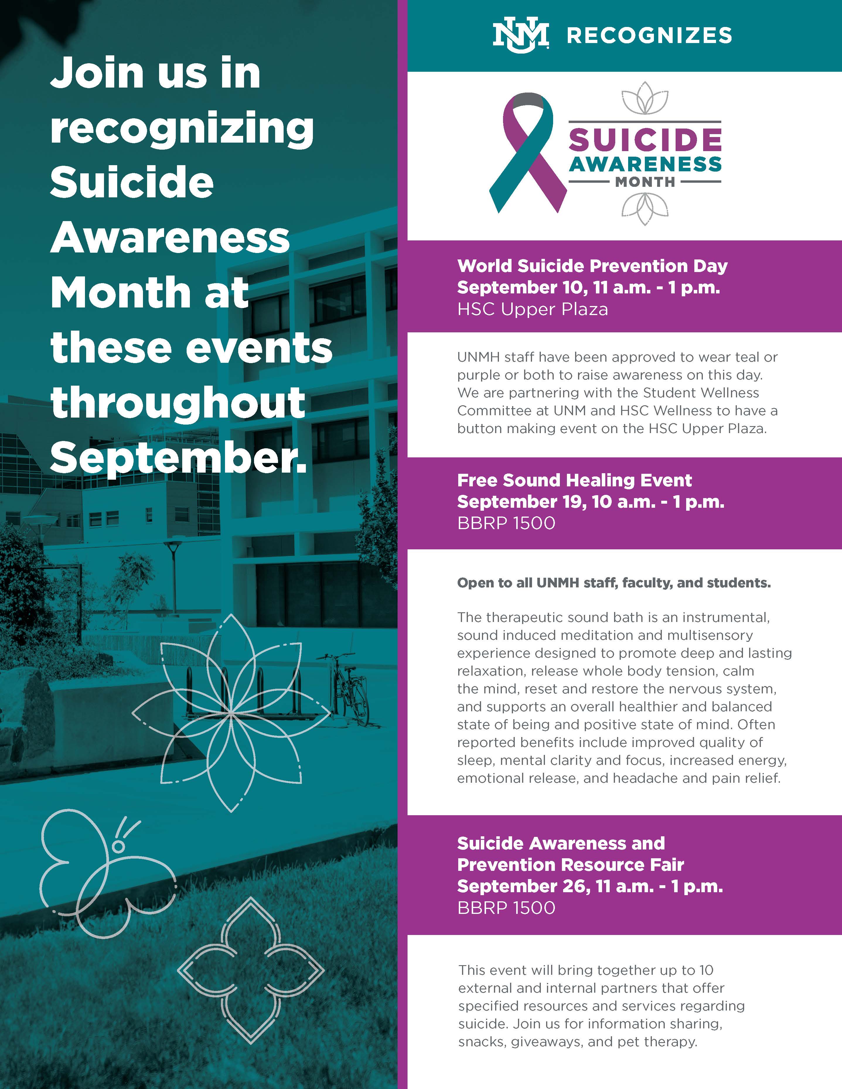 UNM Suicide Awareness 2024 Events