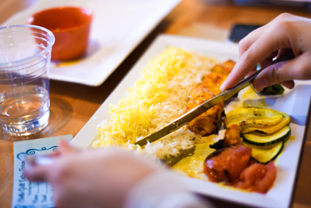 plate of rice and veggies