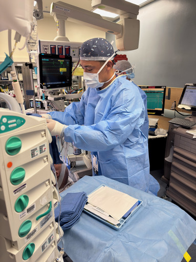 Medical staff looking at scans.