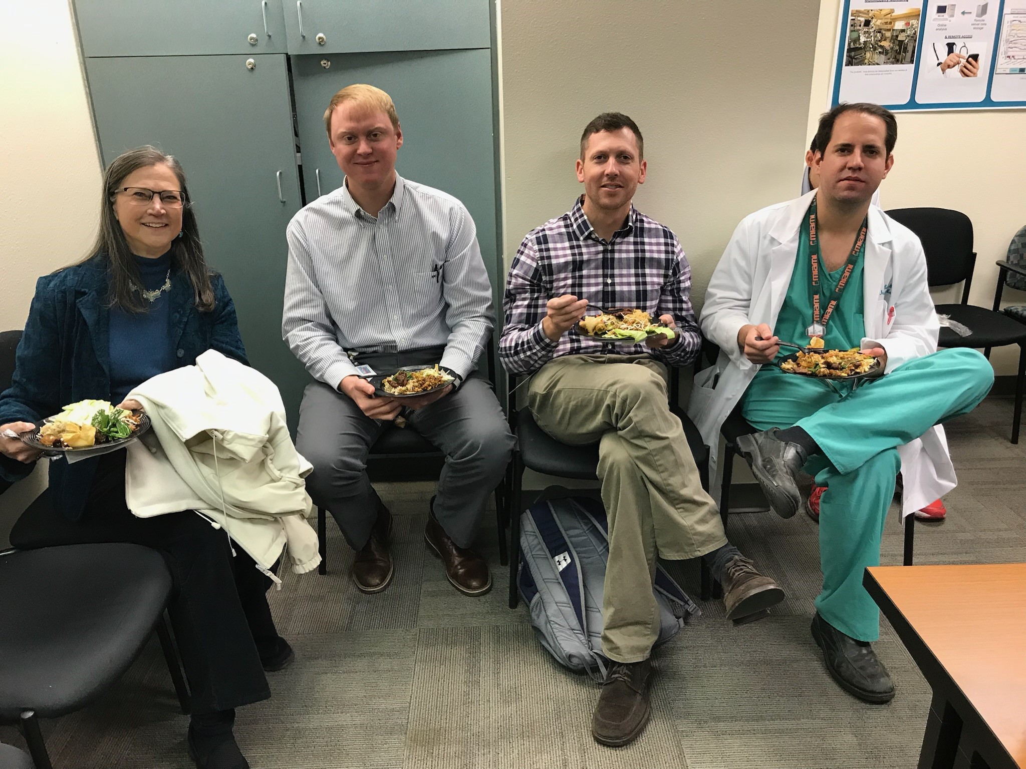 pain medicine fellows enjoying lunch together