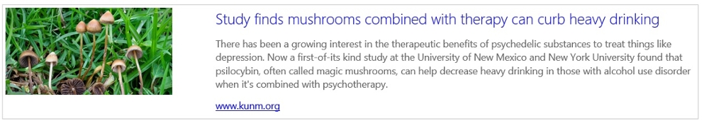 Study finds mushrroms