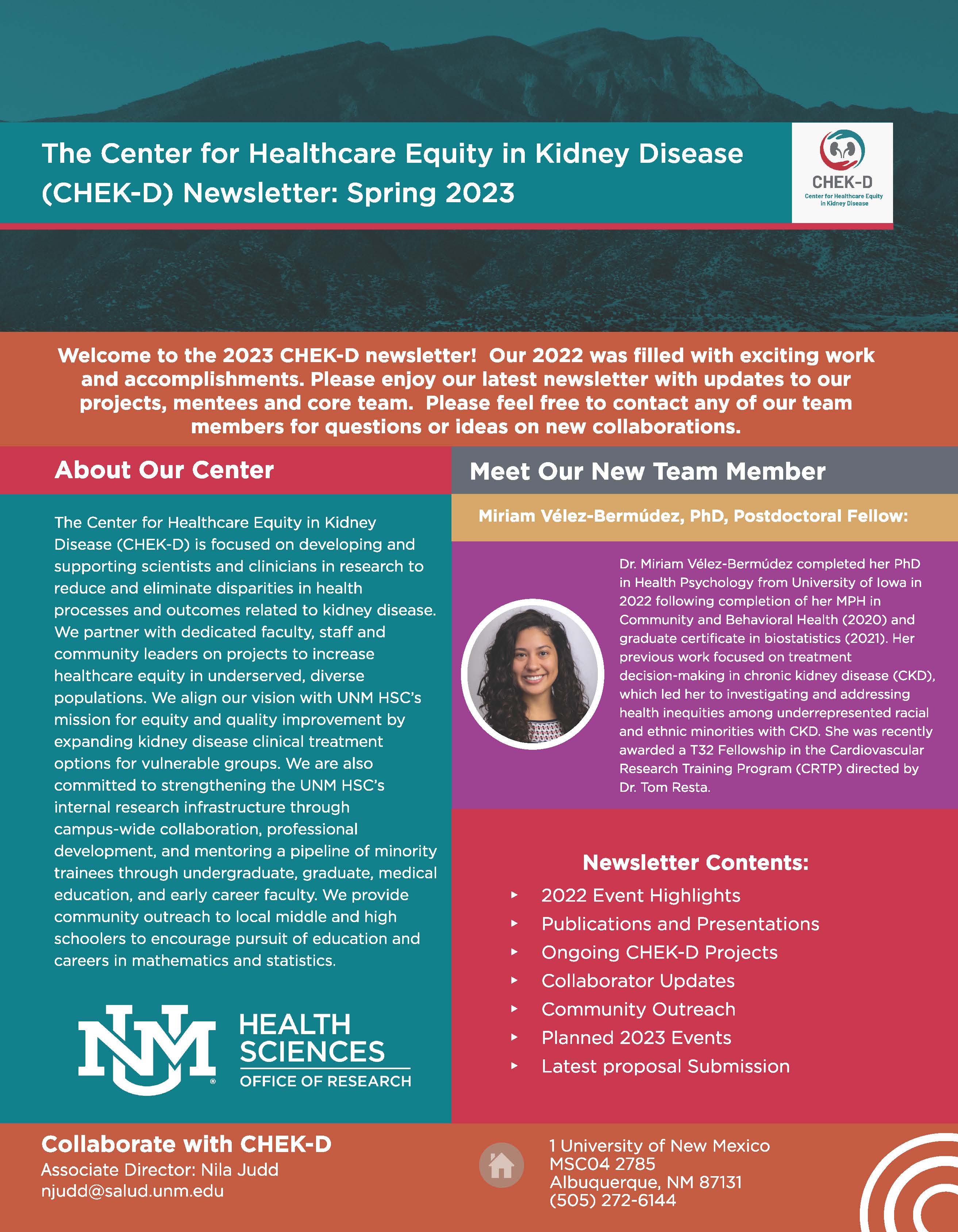 CHEK-D Spring 2023 Newsletter Page 1