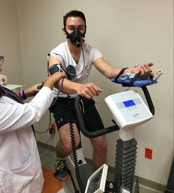 patient riding a bicycle