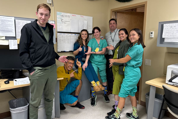 Fun Socks Day on Wards rotation at the VA.