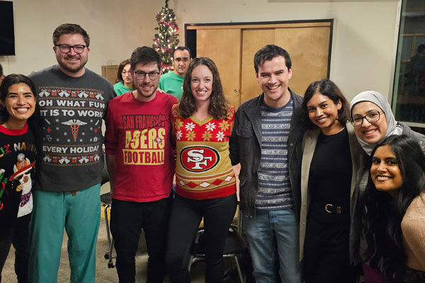 Residents celebrating the holidays, and sweaters!