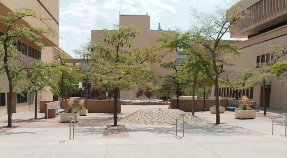 Courtyard on campus.