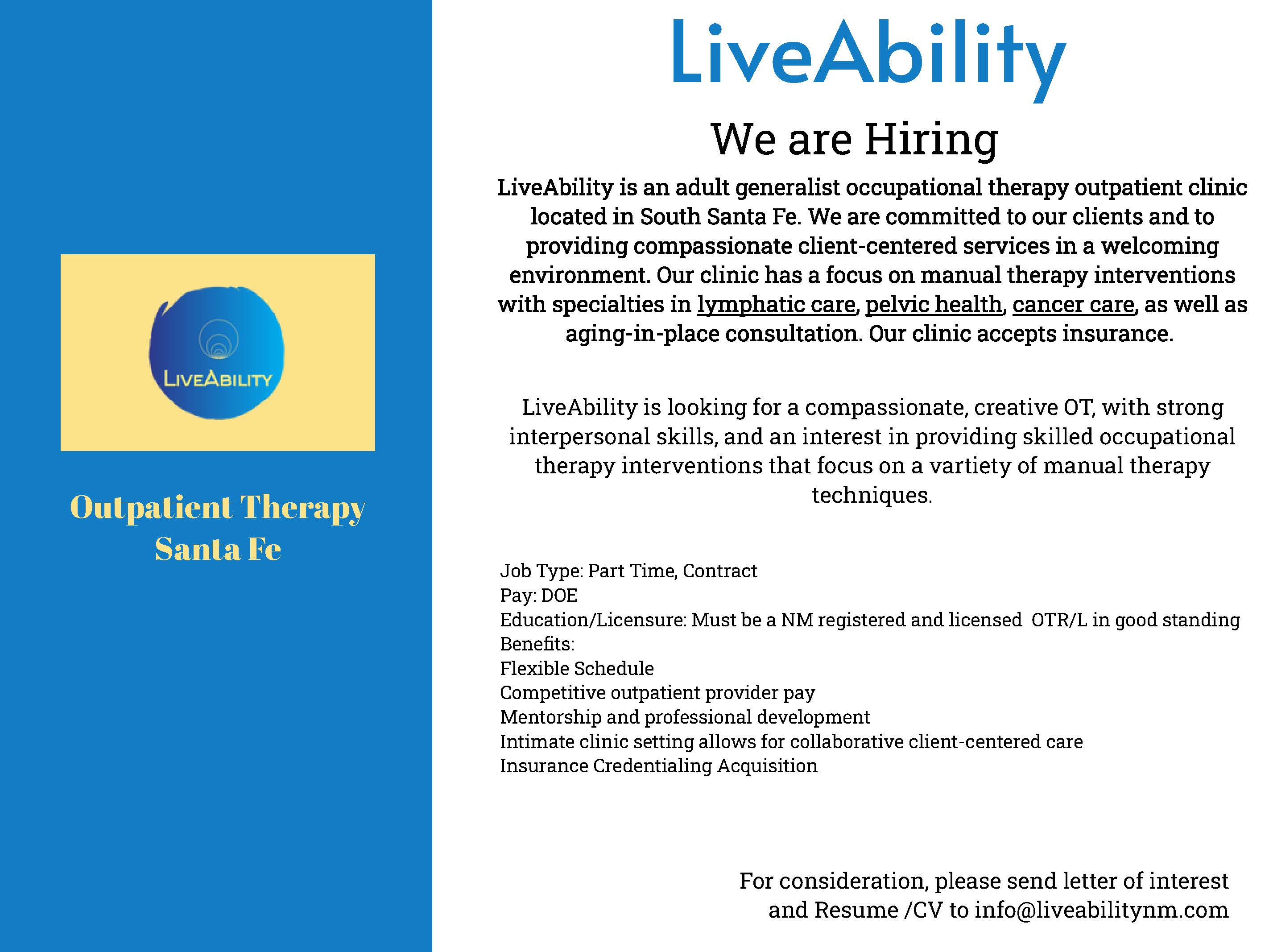 LiveAbility OT job posting