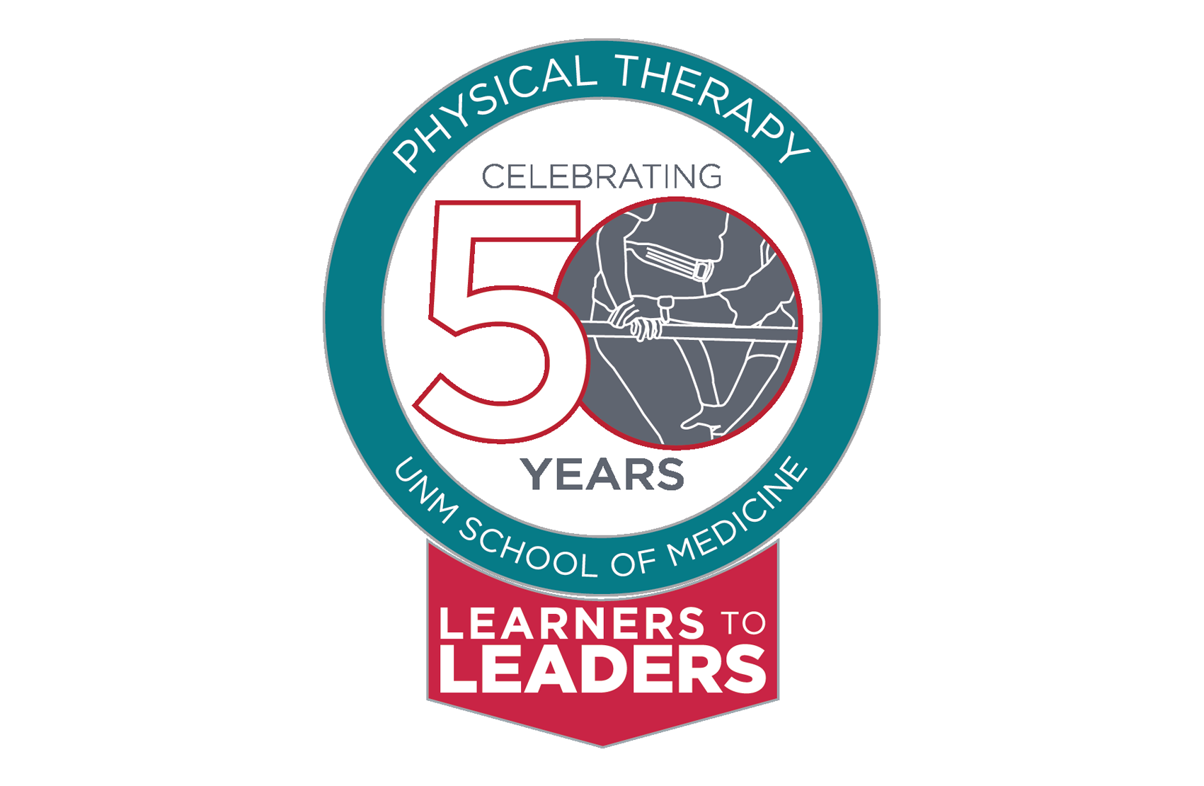Logotipo del 50.º aniversario de PT con lema: De estudiantes a líderes