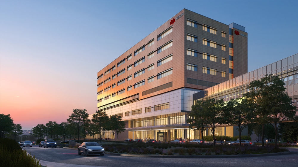 An image of UNM's critical care tower