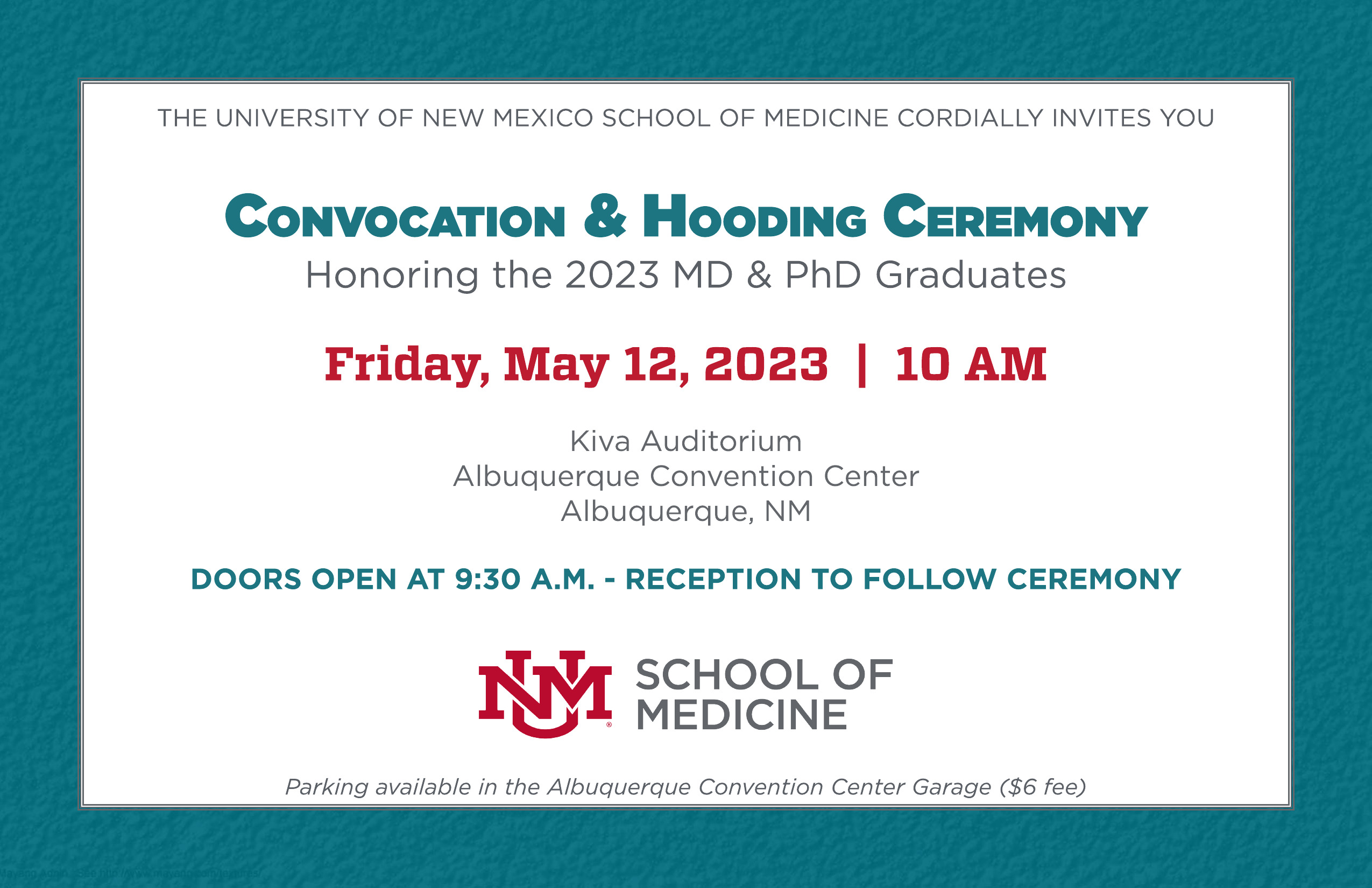 Class of 2023 MD and PhD Convocation Invitation