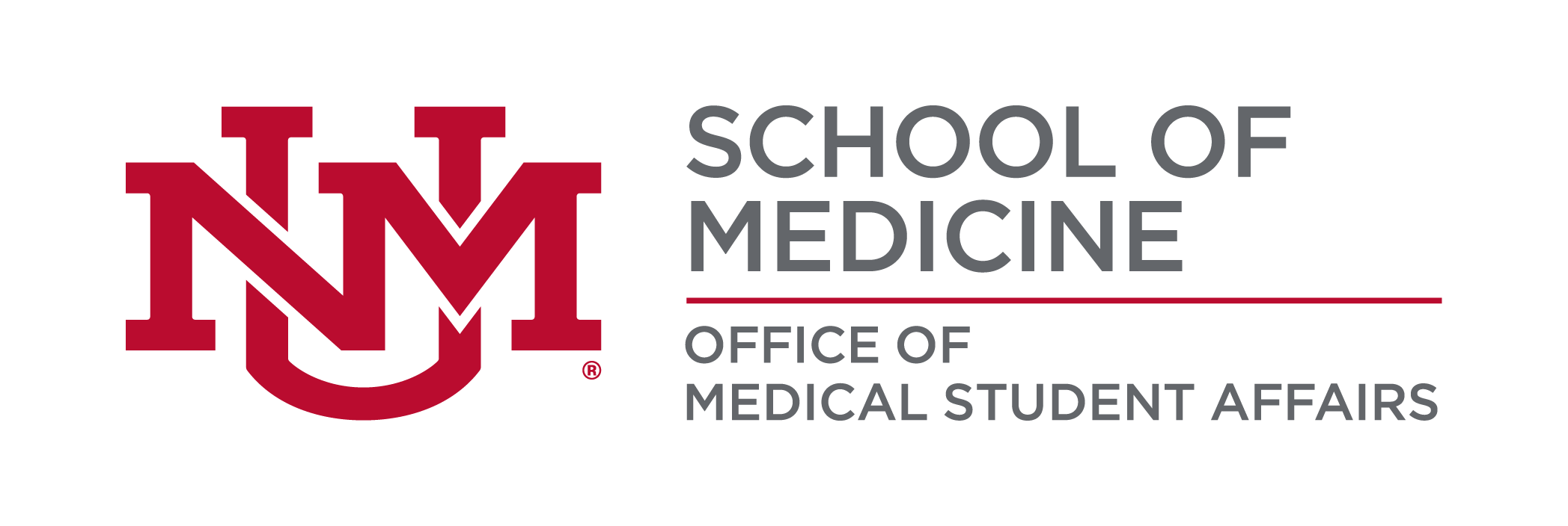 كلية الطب بجامعة UNM - شعار مكتب شؤون الطلاب الطبيين.