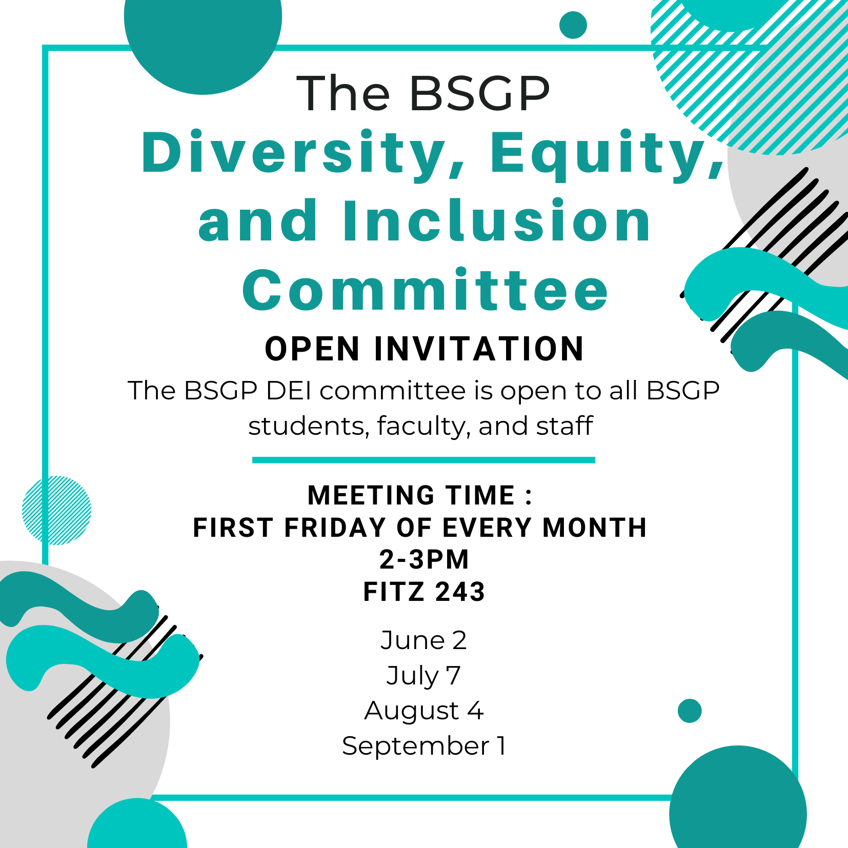 BSGP DEI Committee - First Fridays through 2023-09-01