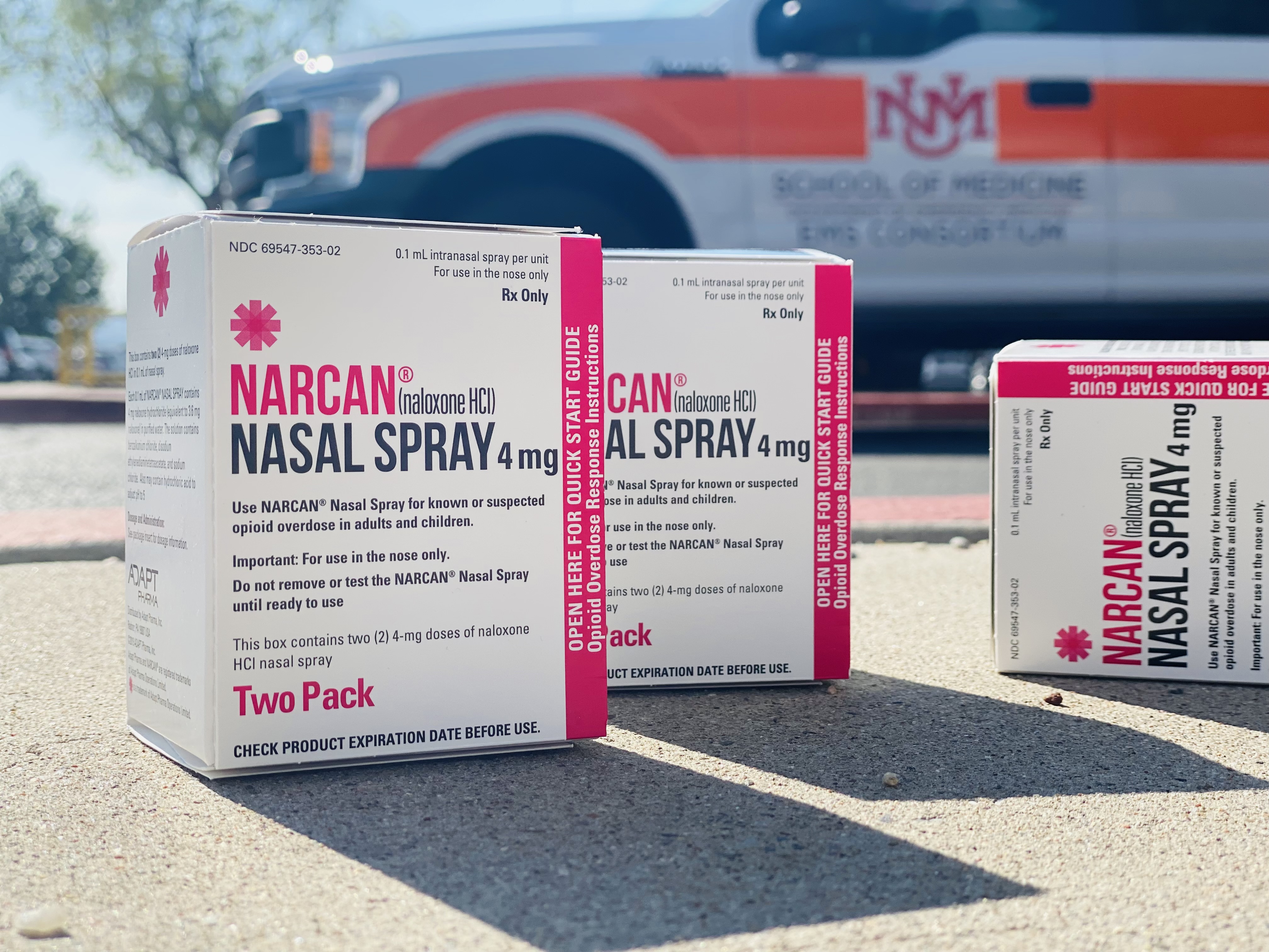 Boîtes du médicament Narcan