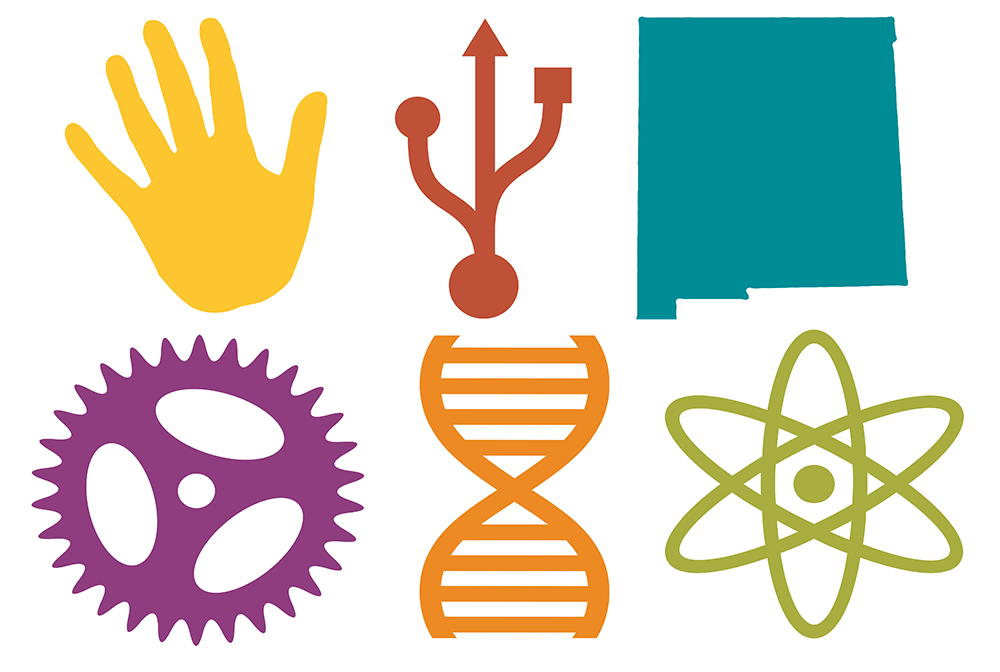 شعار التحدي السنوي الحادي والستين لبحوث العلوم والتكنولوجيا والهندسة والرياضيات في وسط نيو مكسيكو