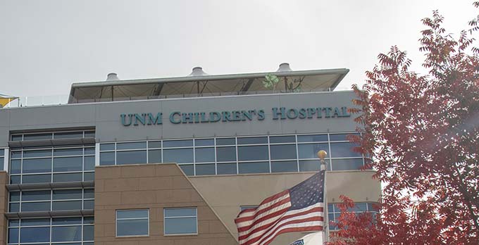 Outside exterior of the UNM Children's Hospital