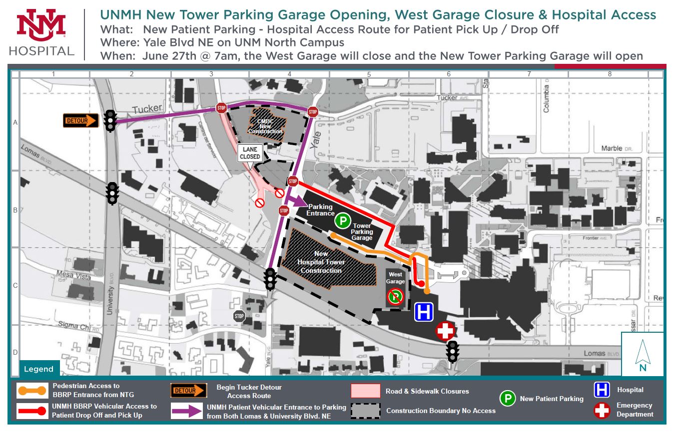 Map showing access to the new garage