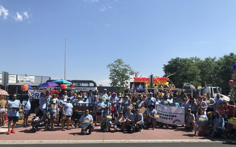 Pride 2019 - Members of the UNMH LGBT Collaborative, UNM LGBTQ Resource Center, UNM HSC LGBTQ Students and student group Allies in Healthcare