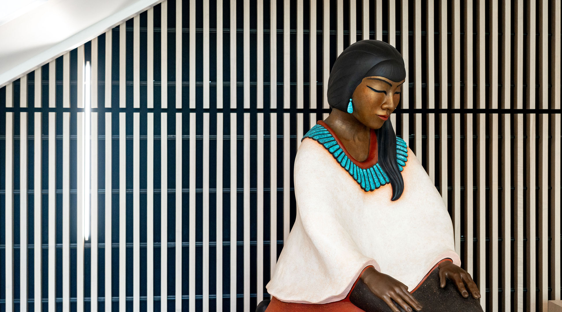 Estella Loretto's sculpture "Peaceful Gratitude".
