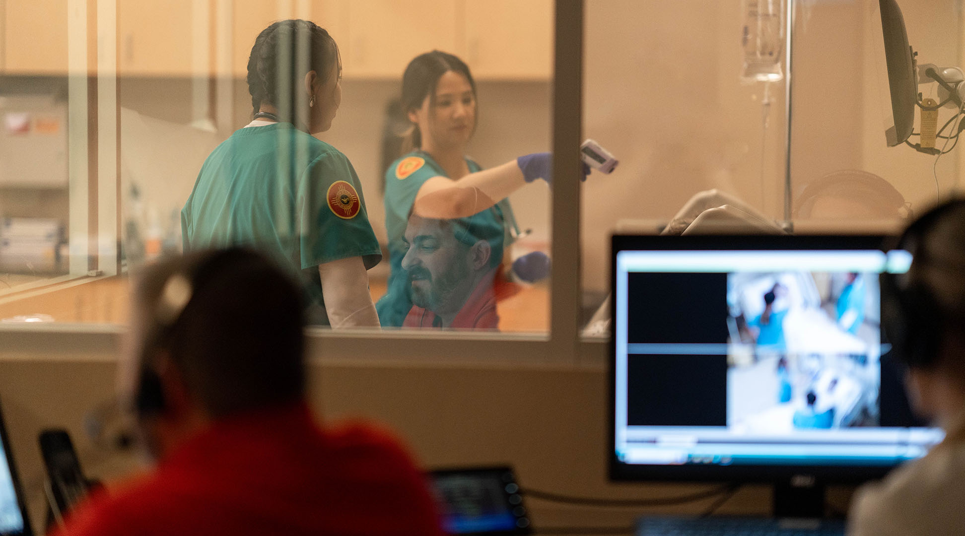 Instructors monitor students practice