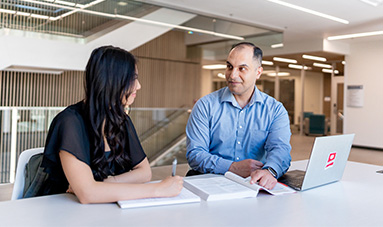 Prof. Hernandez standing in the sun.