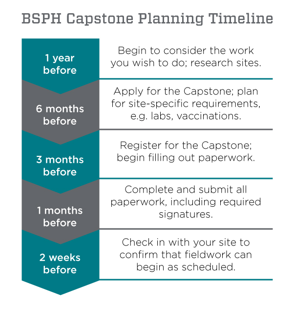 ציר הזמן לתכנון BSPH Capstone